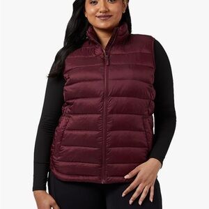 32 Degrees Maroonish Burgundy Puffer Vest Large NWT
